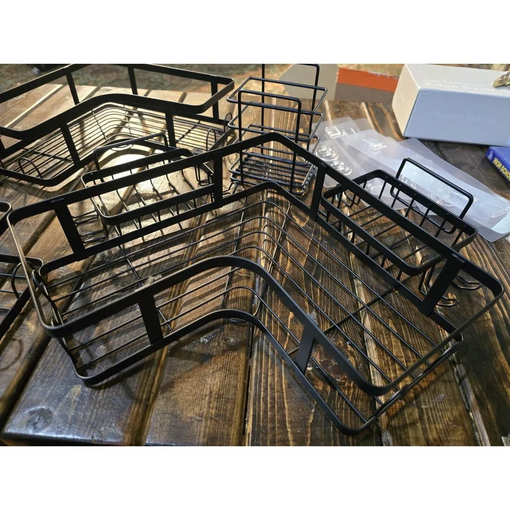 Shower Caddy, 6 Pack Adhesive Bathroom Shelves 3 Corner shells 3 Smaller Shelf